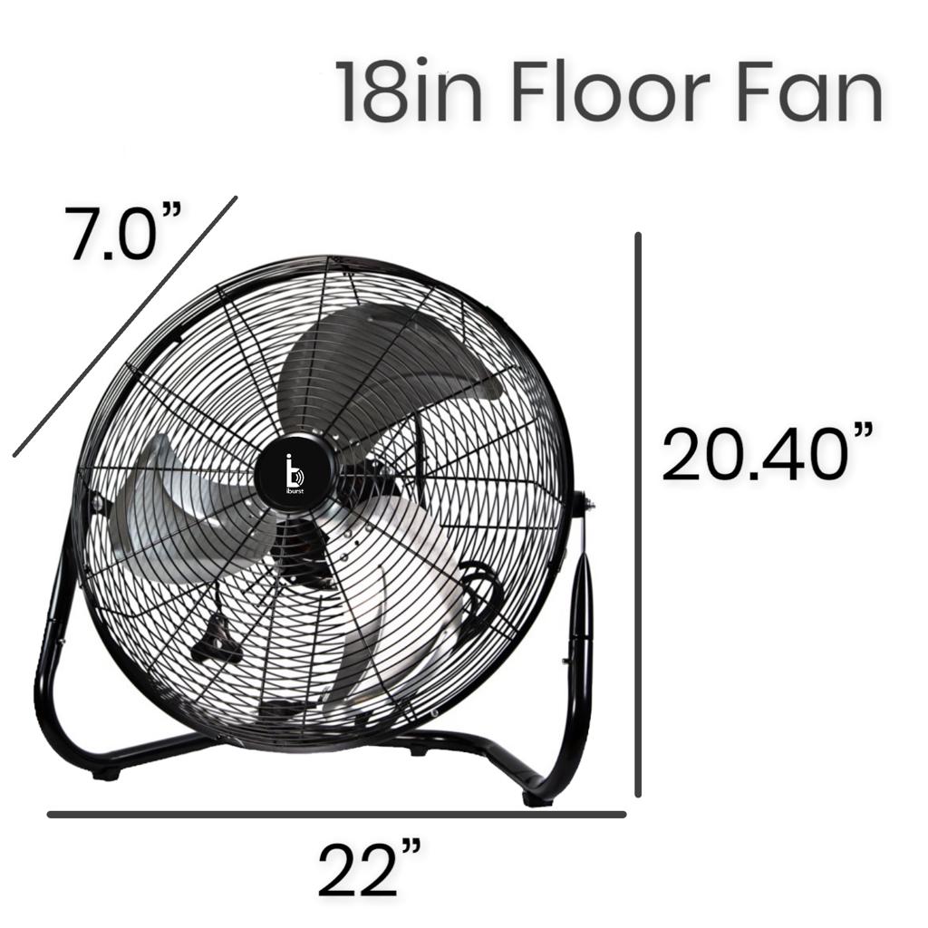 EZ CHILL 01288 18" 3-SPEED HIGH-VELOCITY FLOOR FAN WITH ADJUSTABLE TILT