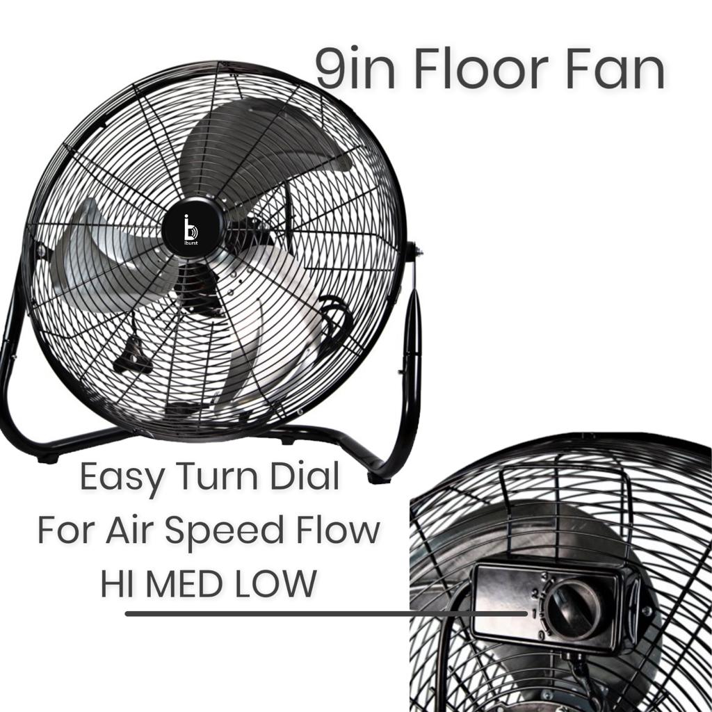 EZ CHILL 01308 9" 3-SPEED FLOOR FAN