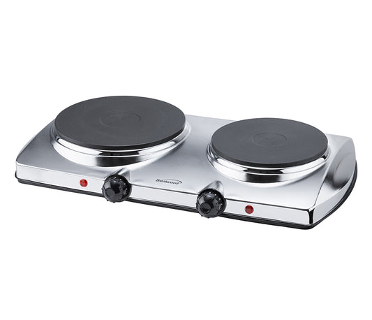 Brentwood TS-372 1440w Electric Double Hot Plate - Silver
