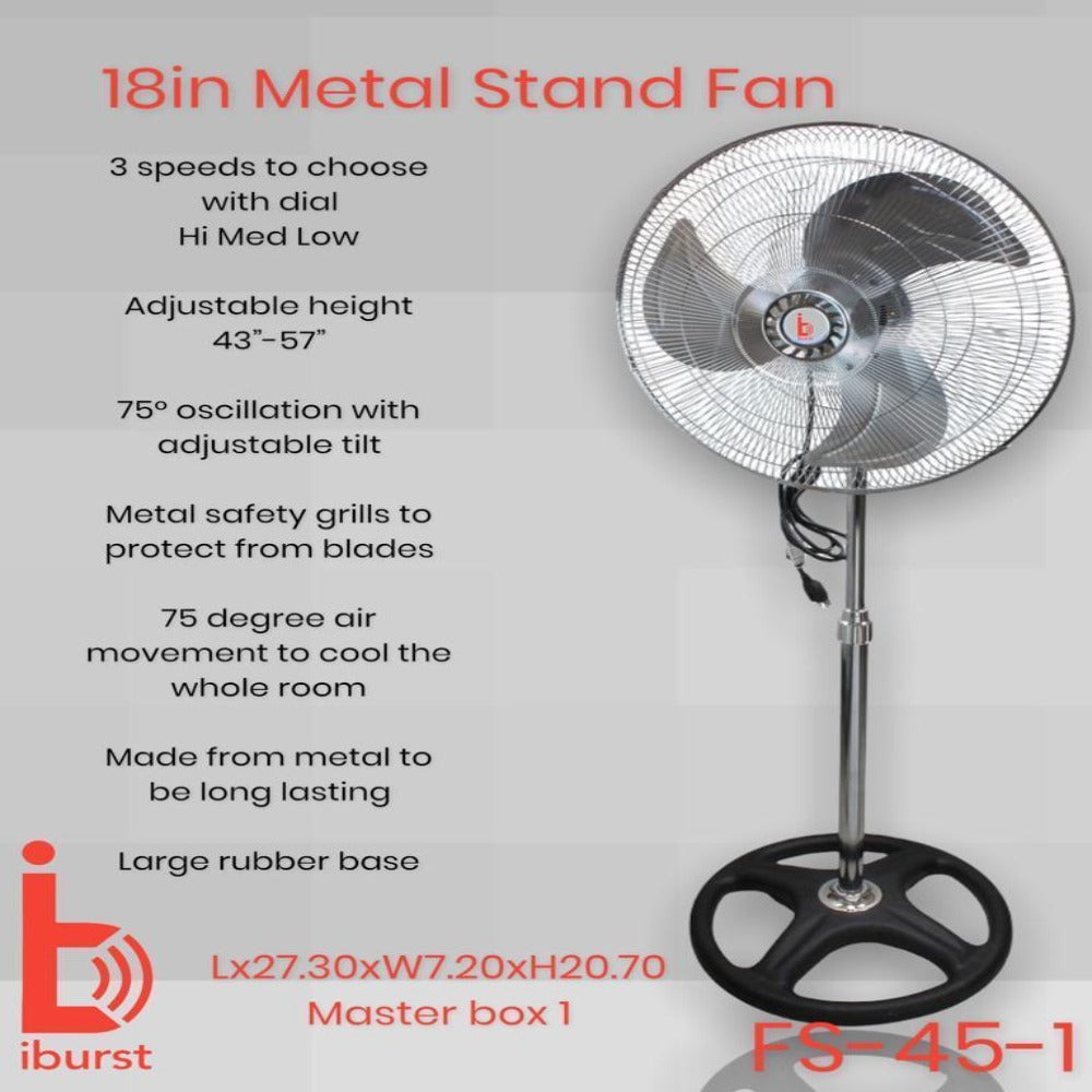 IBurst 18” industrial metal stand fan FS-45