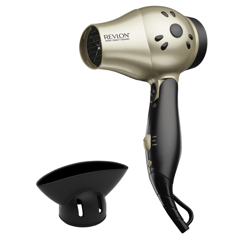 REVLON RVDR5005 1875W Perfect Heat Travel Size Dual-Volt Ceramic Hair Dryer, with Concentrator