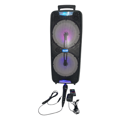 iburst ib-2828 2x8" 4600W Portable Bluetooth Speaker Sub woofer Heavy Bass Sound System Party